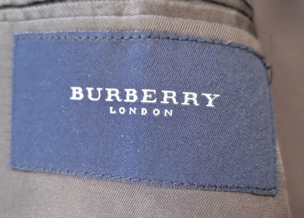 Burberry London Suit Jacket Mens 40R Gray Single Vent 2 Button Made USA Formal